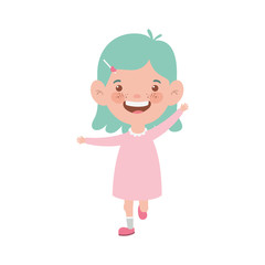 Obraz premium baby girl standing smiling on white background