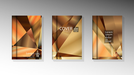 Set Cover design Triangle background abstract with luxurious colors