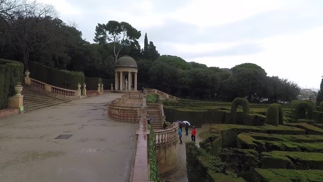 Barcelona, Spain. View of the city park and Laberint d'Horta