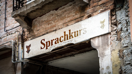 Obraz premium Schild 383 - Sprachkurs