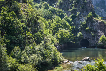 Fototapeta na wymiar Matka Canyon in Macedonia during midday of sunny summer day