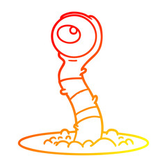 Obraz premium warm gradient line drawing cartoon alien swamp monster