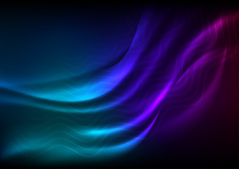 Futuristic technology neon waves abstract background