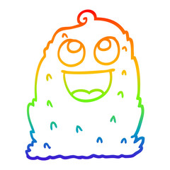 rainbow gradient line drawing cartoon lumpy ghost