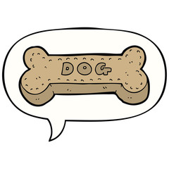 cartoon dog biscuit and speech bubble