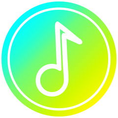 musical note circular in cold gradient spectrum
