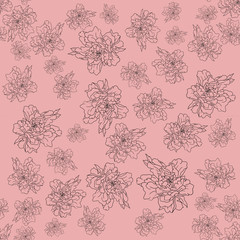 seamless floral pink pattern with flowers