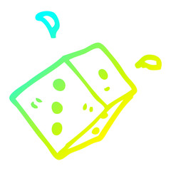 cold gradient line drawing cartoon rolling dice