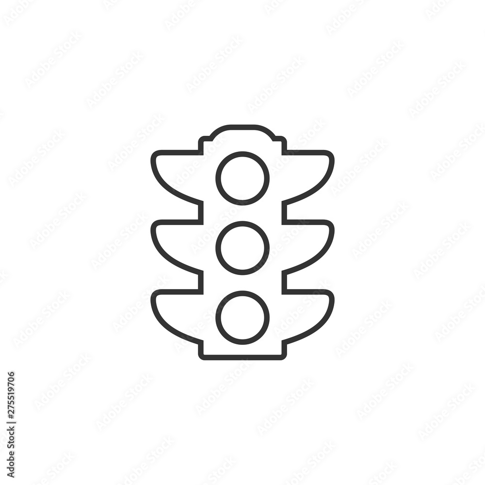 Aufkleber traffic lights icon template black color editable. stoplight symbol line style vector sign isolated 