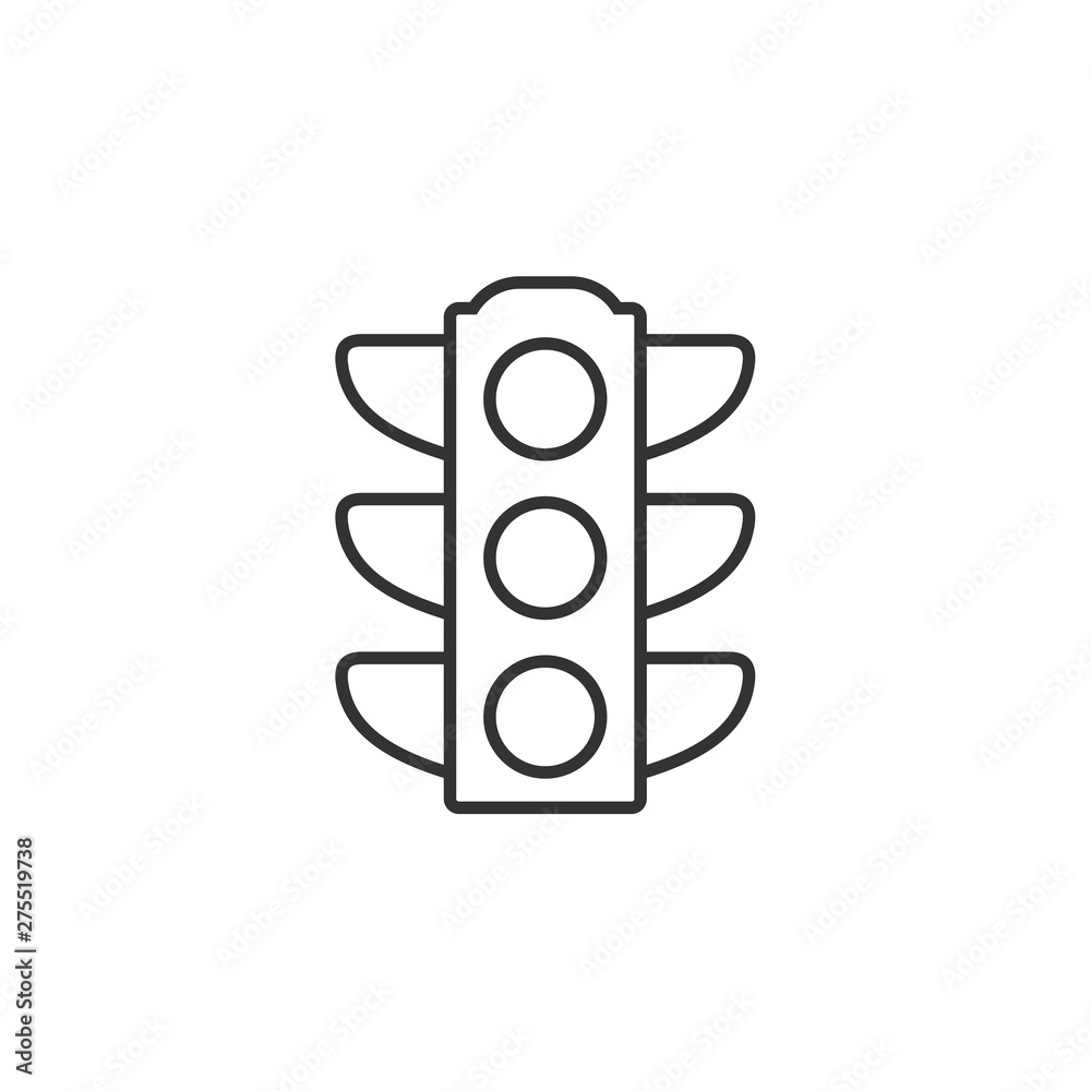 Leinwandbilder Traffic lights icon template black color editable. Stoplight symbol line style vector sign isolated on white background. Simple logo vector illustration for graphic and web design.