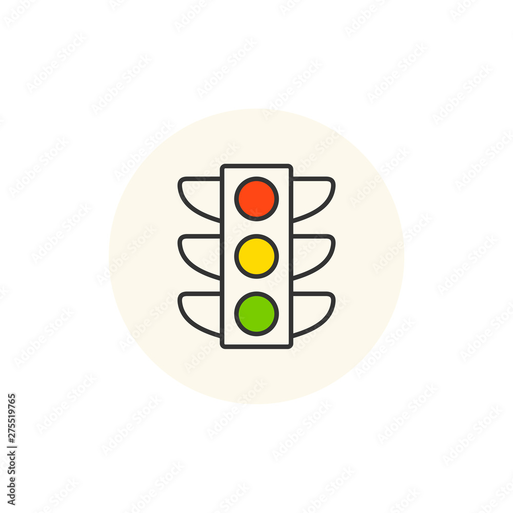 Aufkleber Traffic lights icon template color editable. Stoplight symbol vector sign isolated on white background. Simple logo vector illustration for graphic and web design.