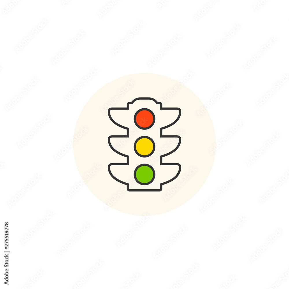 Aufkleber traffic lights icon template color editable. stoplight symbol vector sign isolated on white backgrou