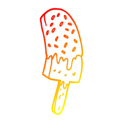 warm gradient line drawing cartoon ice cream lolly