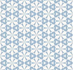 Blue ornamental floral seamless pattern. Geometric background in Asian style