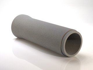 Concrete sewer pipe to drain waste. 3D illustration