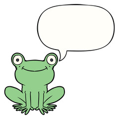 cartoon frog and speech bubble