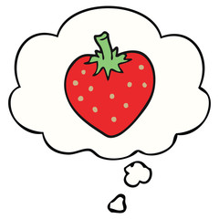 cartoon strawberry and thought bubble