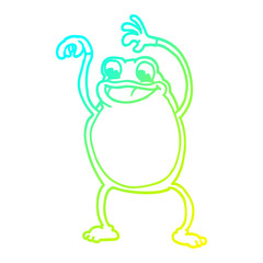 cold gradient line drawing cartoon frog