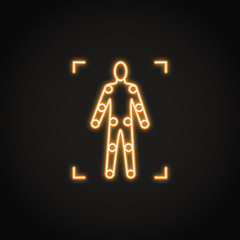 Movement tracking icon in glowing neon style