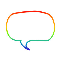 Naklejka premium rainbow gradient line drawing cartoon speech bubble