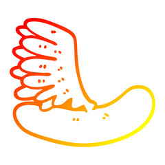 warm gradient line drawing cartoon hot dog
