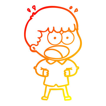 recommend clip art: warm gradient line drawing cartoon shocked man