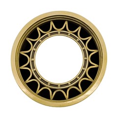 Golden frame for paintings, mirrors or photo isolated on white background