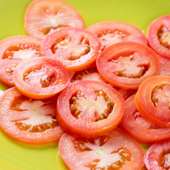 Slice of red tomato saladette