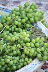 A big bunch of green grapes	
