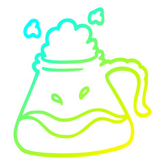 cold gradient line drawing cartoon coffee jug