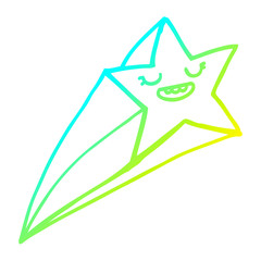 cold gradient line drawing cartoon shooting star