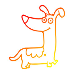 warm gradient line drawing cartoon dog