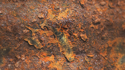 Rusty metal texture with streaks of rust, soft focus for vintage grunge surface backgrounds