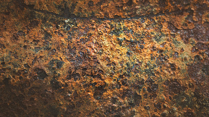 Rusty metal texture with streaks of rust, soft focus for vintage grunge surface backgrounds