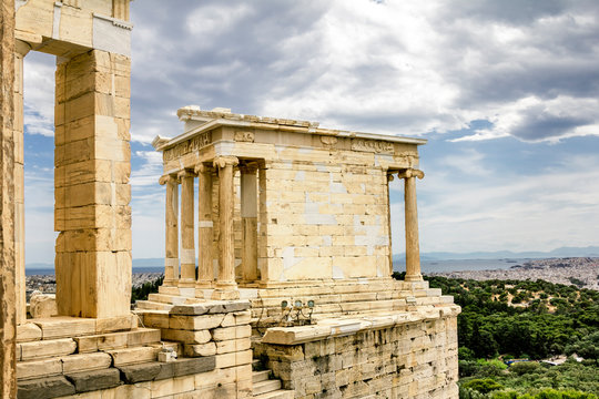 Niki Apteros Temple on the Acropolis hill in Athens in Greece.