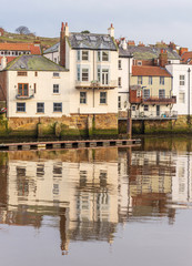 Reflections in Whitby harbour.