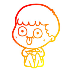 warm gradient line drawing cartoon man staring