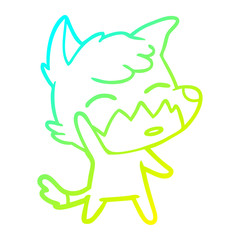 cold gradient line drawing cartoon fox