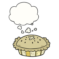 cartoon pie and thought bubble