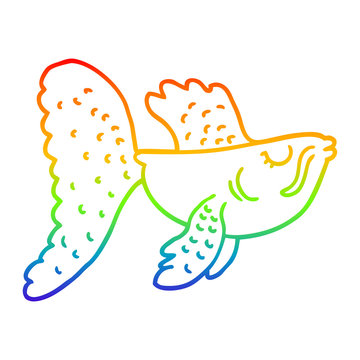 recommend clip art: rainbow gradient line drawing cartoon chinese fighting fish