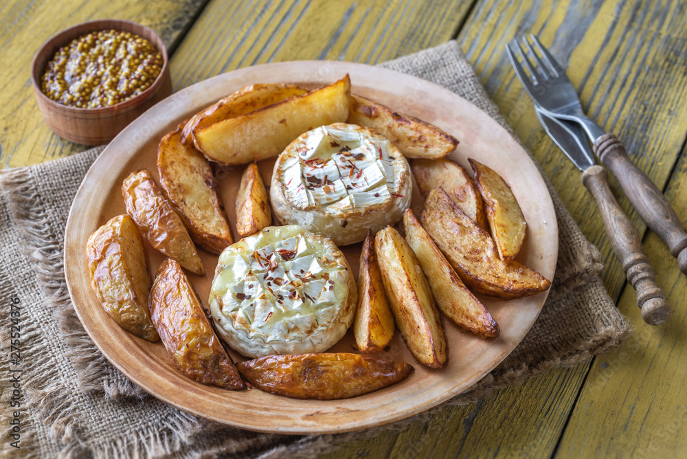 Canvas Prints baked camembert cheese with potato