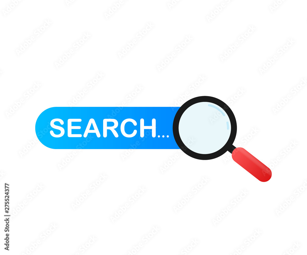 Poster set search bar vector element design, set of search boxes ui template isolated on blue background. v