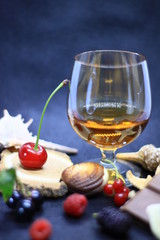 a glass of crystal with whiskey