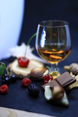 a glass of crystal with whiskey