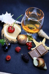 a glass of crystal with whiskey