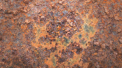 Rusty metal texture with streaks of rust, soft focus for vintage grunge surface backgrounds