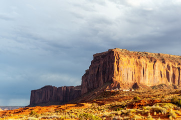 An impressive Mesa near monument valley, Arizona, around sunset.