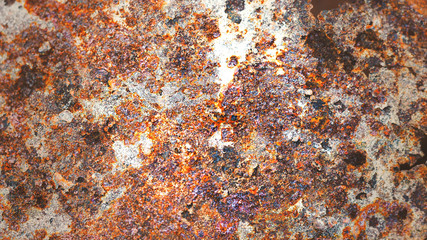 Rusty metal texture with streaks of rust, soft focus for vintage grunge surface backgrounds