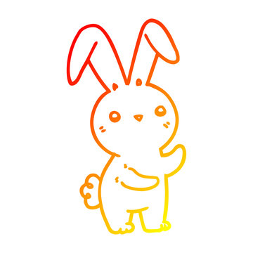recommend clip art: warm gradient line drawing cute cartoon rabbit