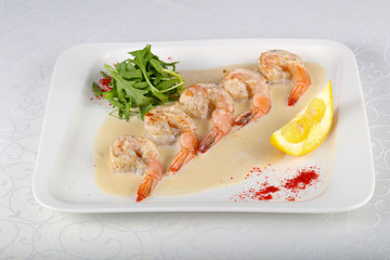 Prawn in cream sauce